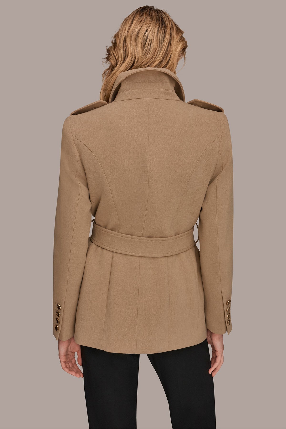 Donna Karan BELTED MILITARY BLAZER