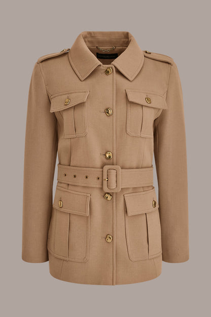 Donna Karan BELTED MILITARY BLAZER