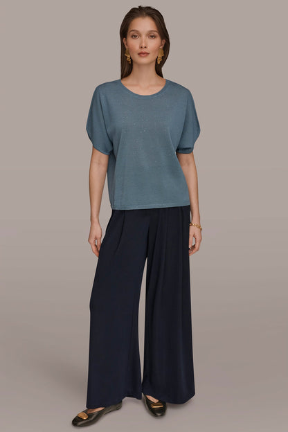 Donna Karan SEQUIN SPLIT SLEEVE SWEATER