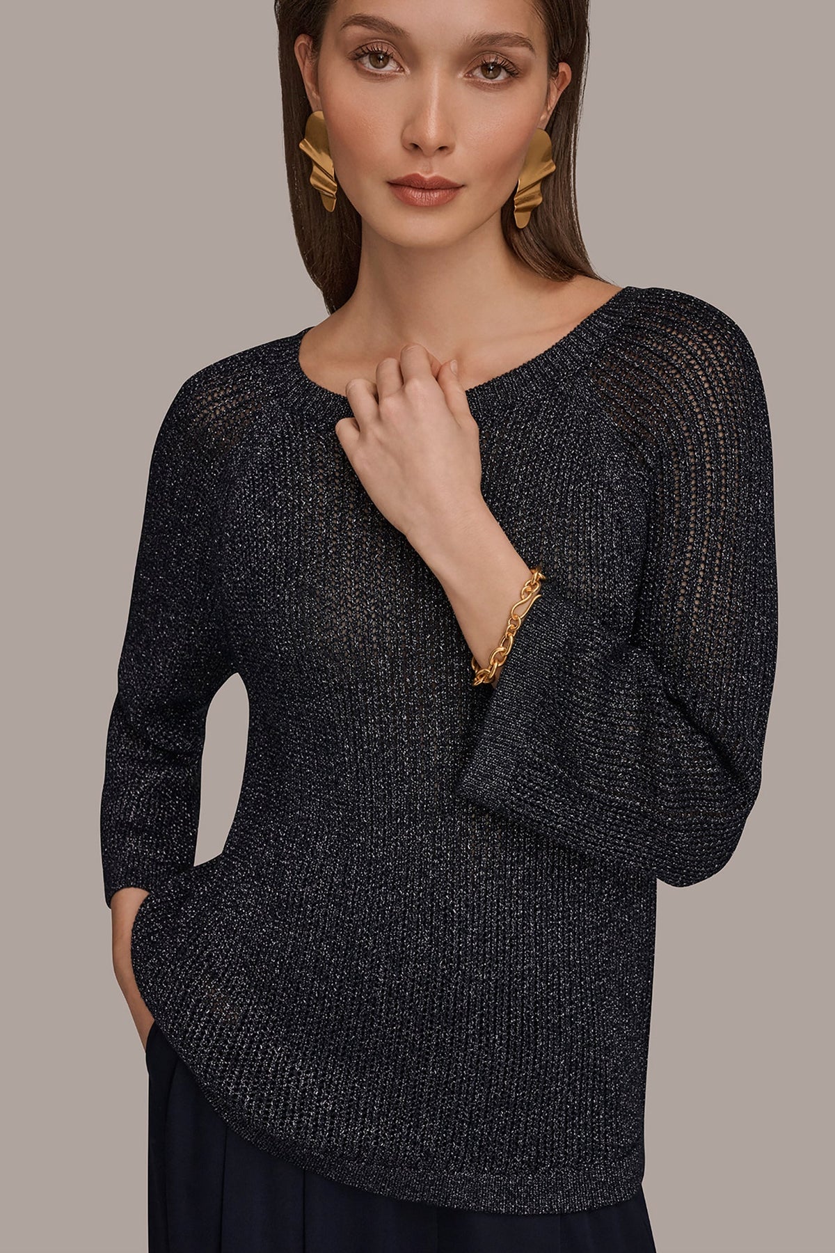 Donna Karan BOAT NECK DOLMAN SWEATER