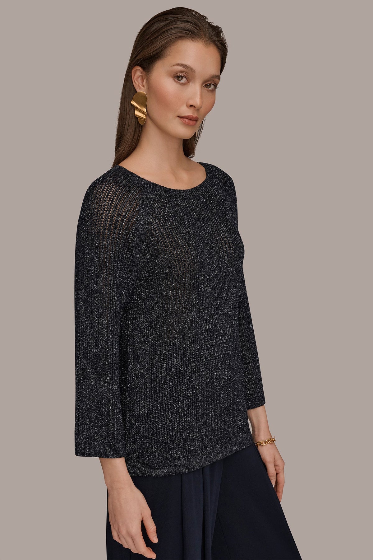 Donna Karan BOAT NECK DOLMAN SWEATER