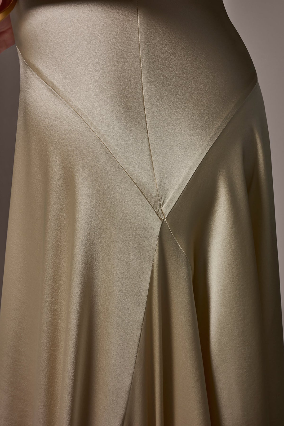 Donna Karan SILK-CHARMEUSE MIDI A-LINE DRESS