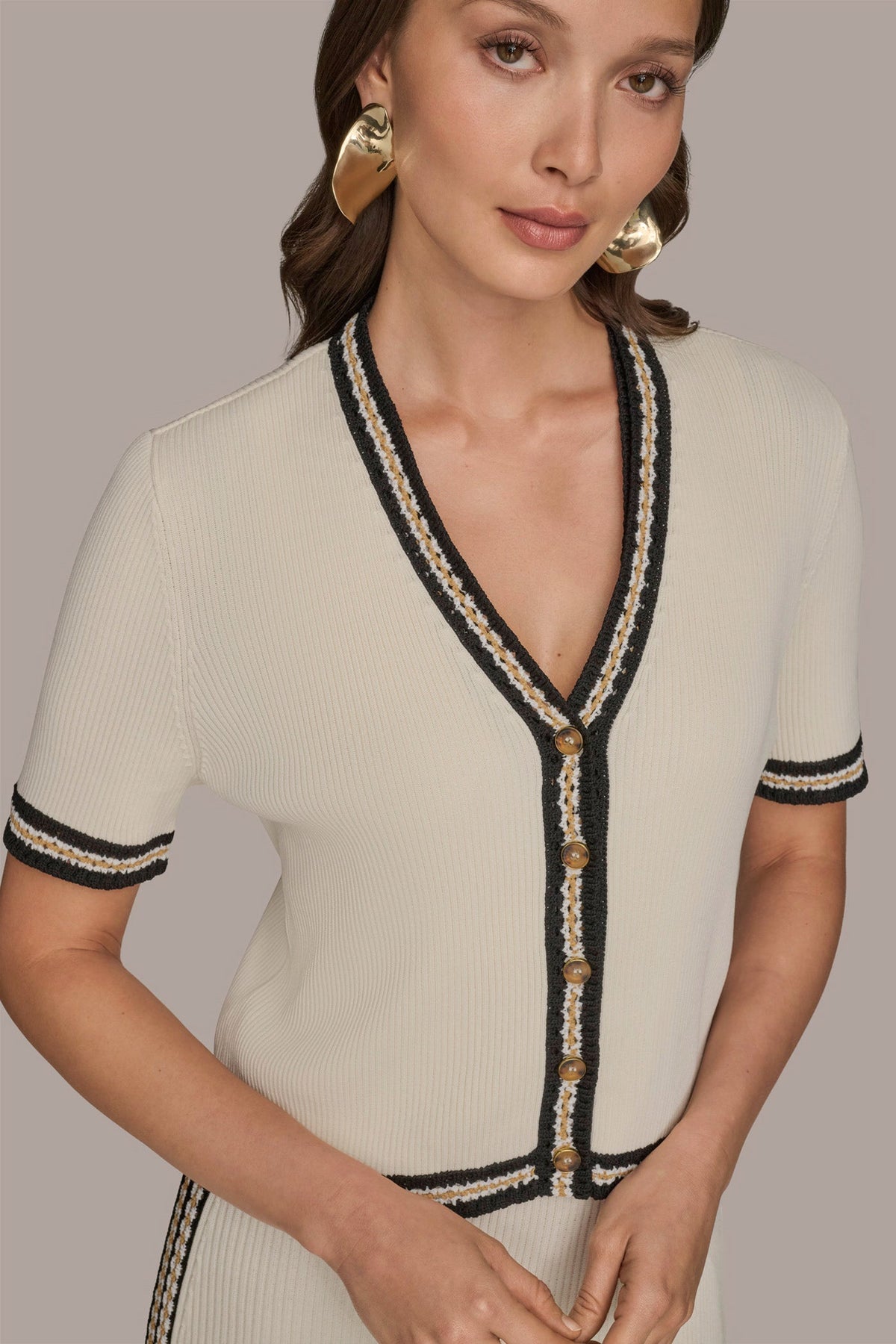 Donna Karan MIDI SHEATH DRESS WITH CARDIGAN