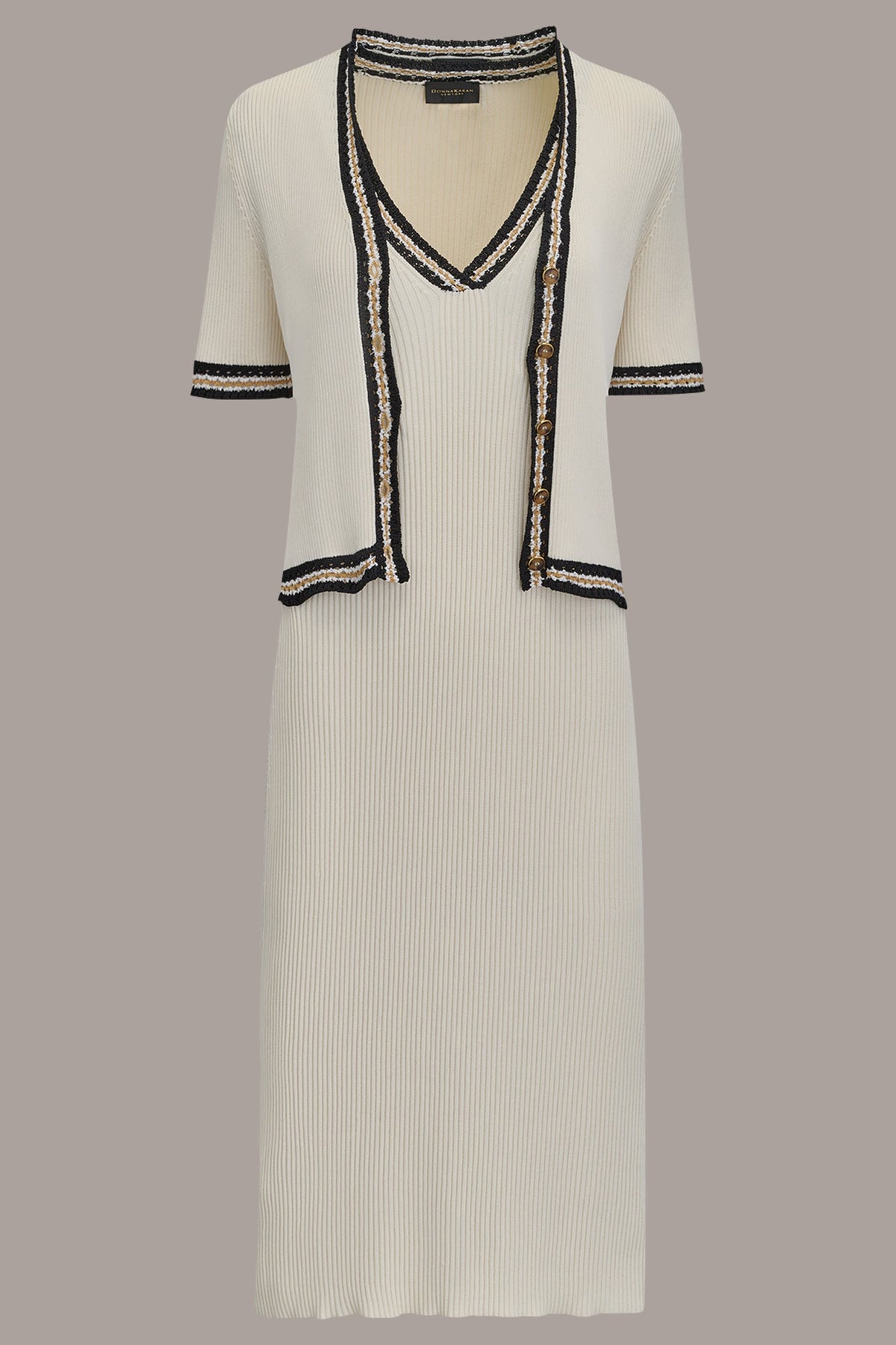 Donna Karan MIDI SHEATH DRESS WITH CARDIGAN