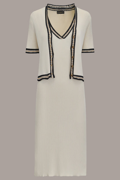 Donna Karan MIDI SHEATH DRESS WITH CARDIGAN