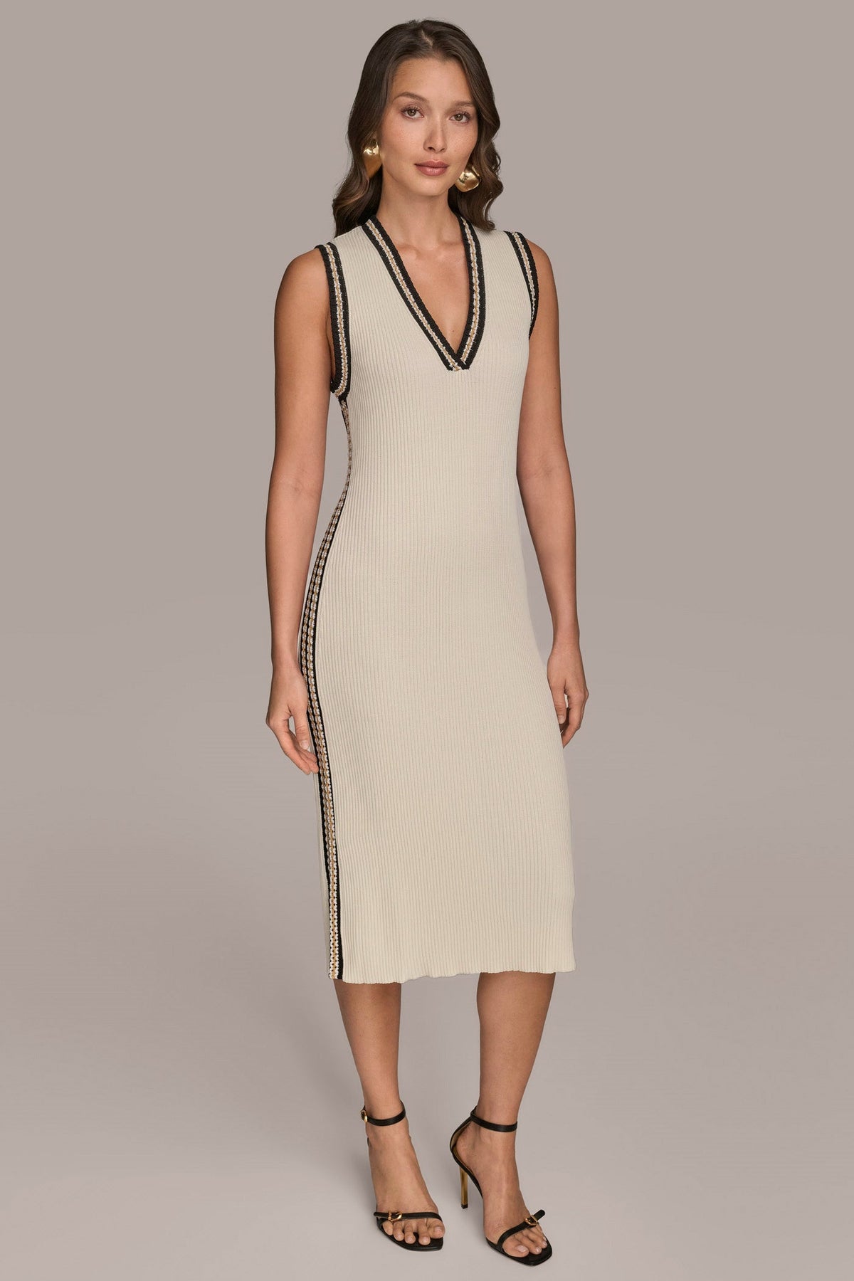 Donna Karan MIDI SHEATH DRESS WITH CARDIGAN