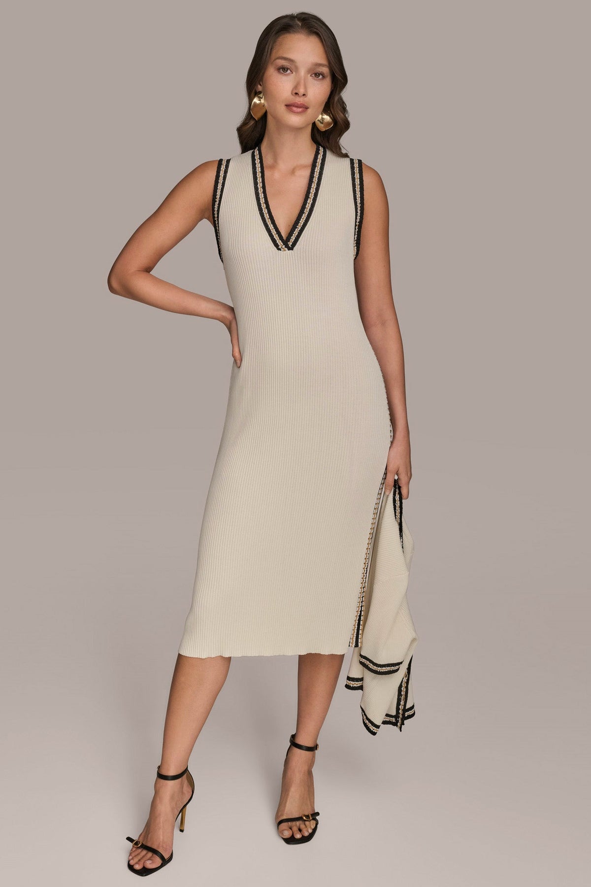 Donna Karan MIDI SHEATH DRESS WITH CARDIGAN