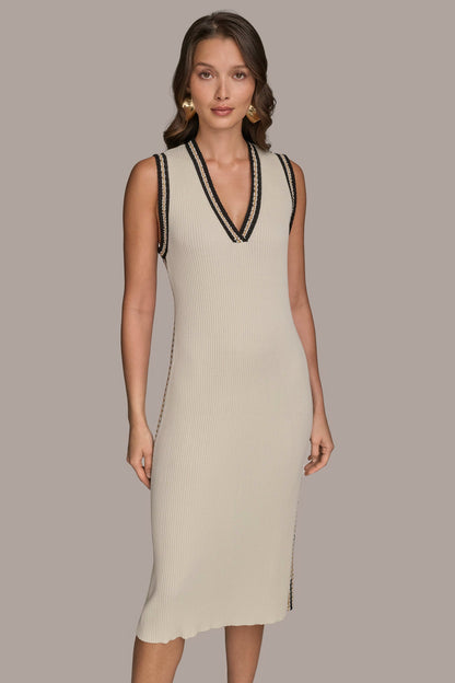 Donna Karan MIDI SHEATH DRESS WITH CARDIGAN