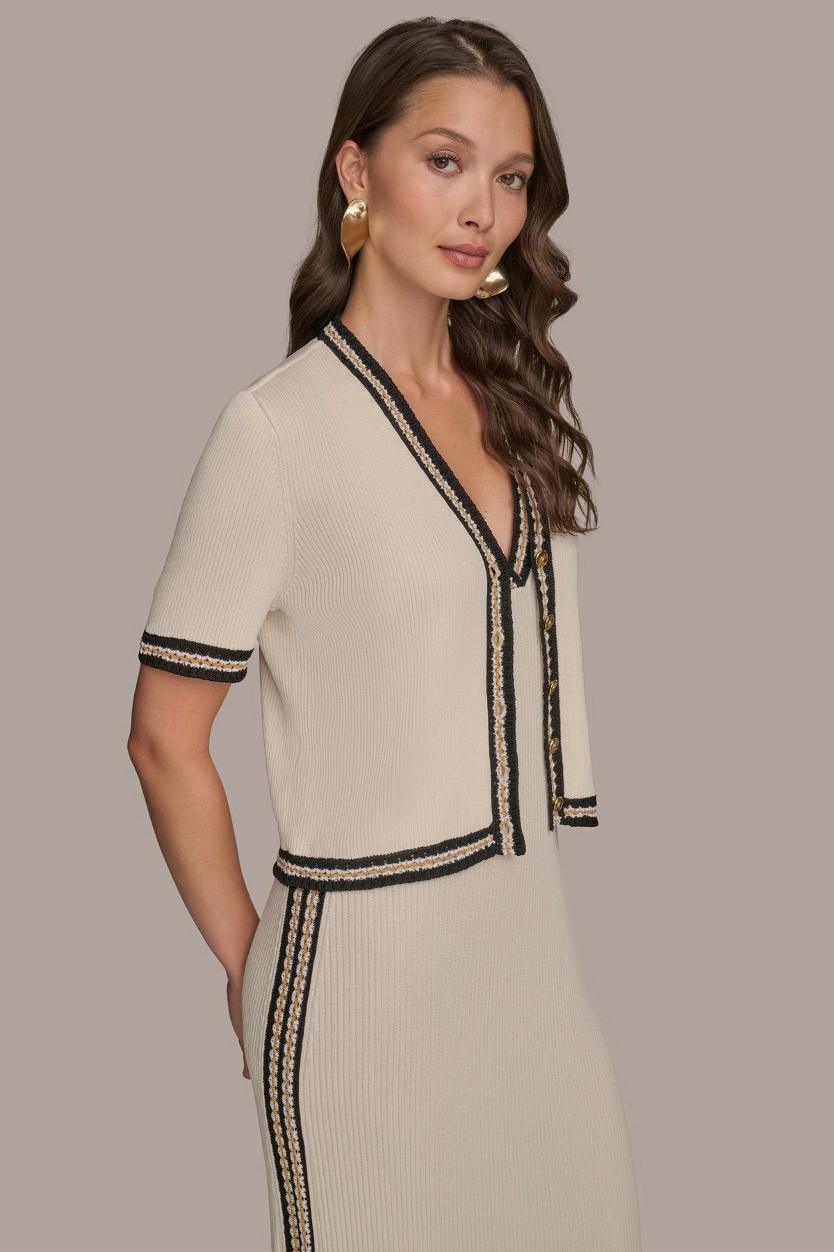 Donna Karan MIDI SHEATH DRESS WITH CARDIGAN
