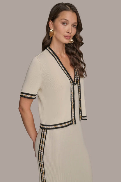 Donna Karan MIDI SHEATH DRESS WITH CARDIGAN