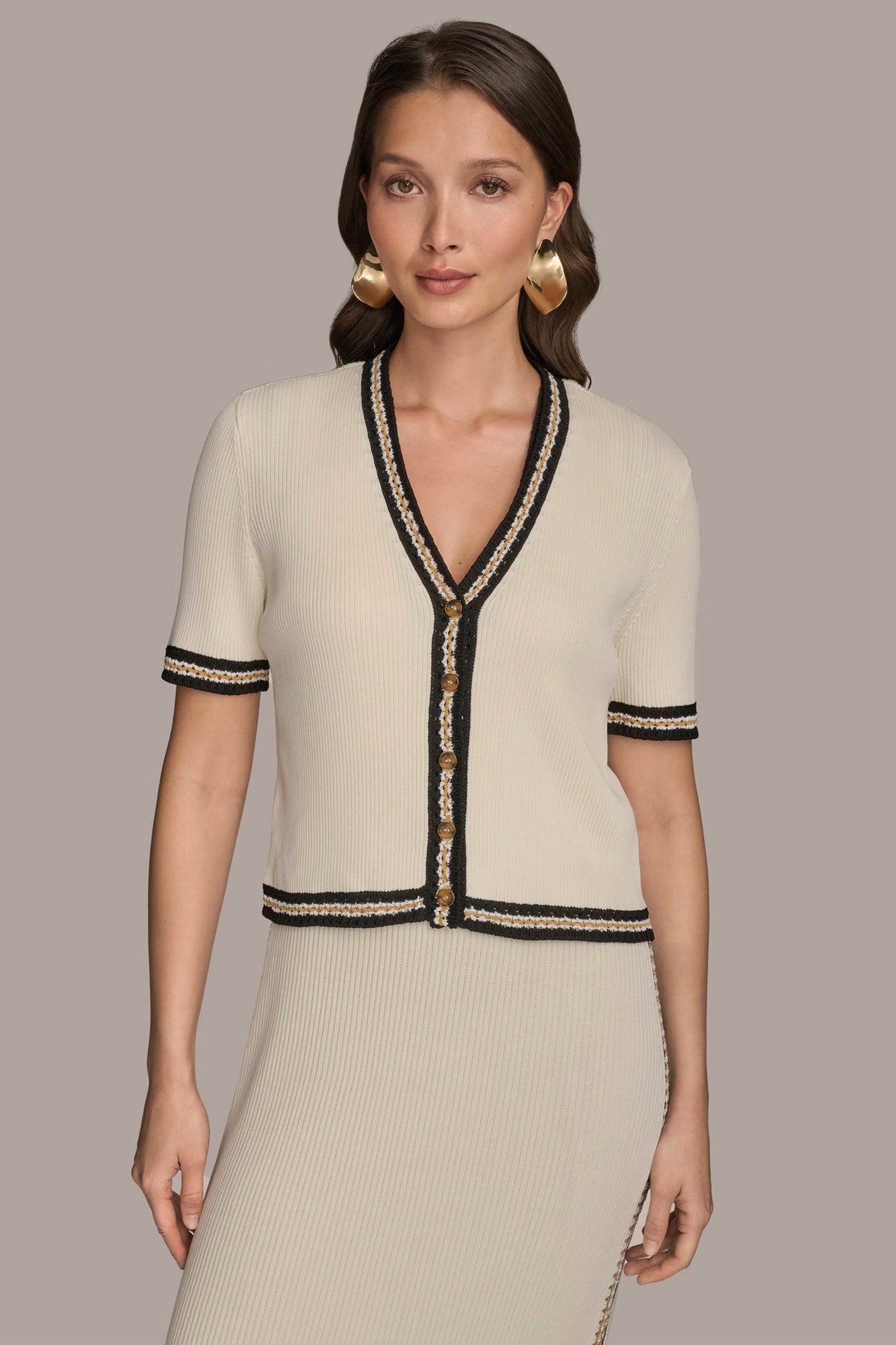 Donna Karan MIDI SHEATH DRESS WITH CARDIGAN