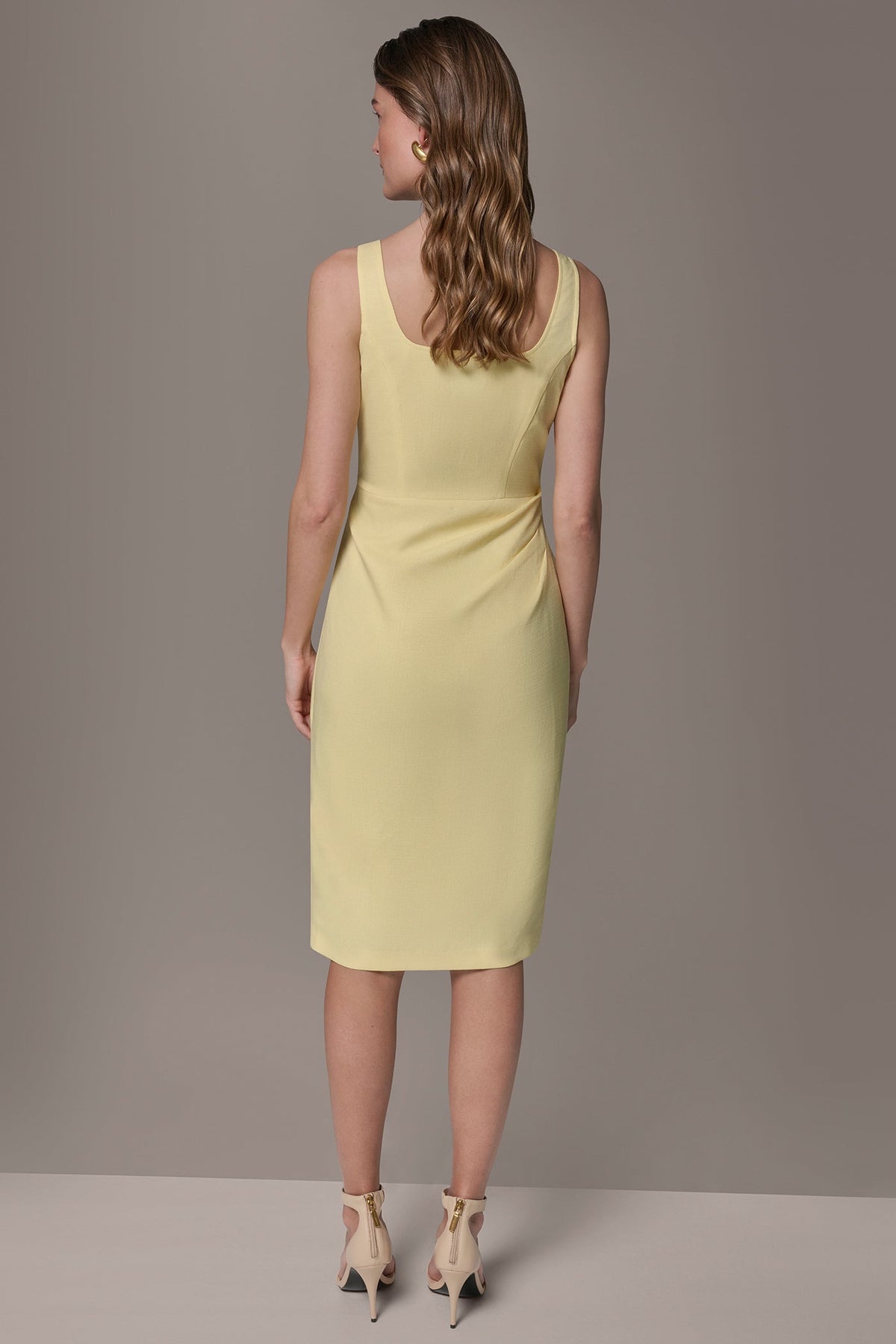 Donna Karan TENCEL WRAP-EFFECT MIDI SHEATH DRESS