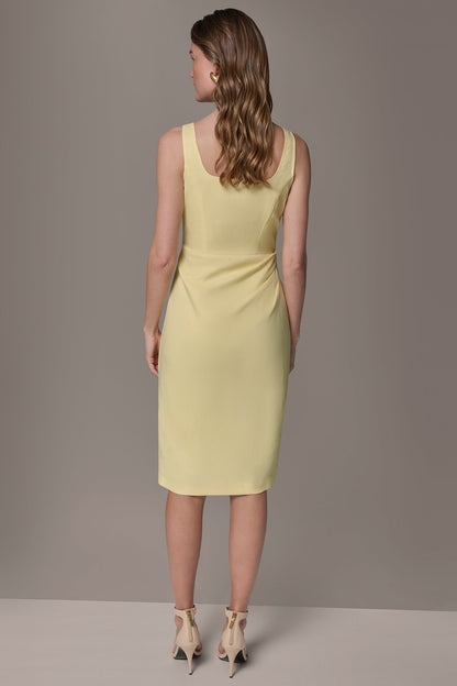 Donna Karan TENCEL WRAP-EFFECT MIDI SHEATH DRESS