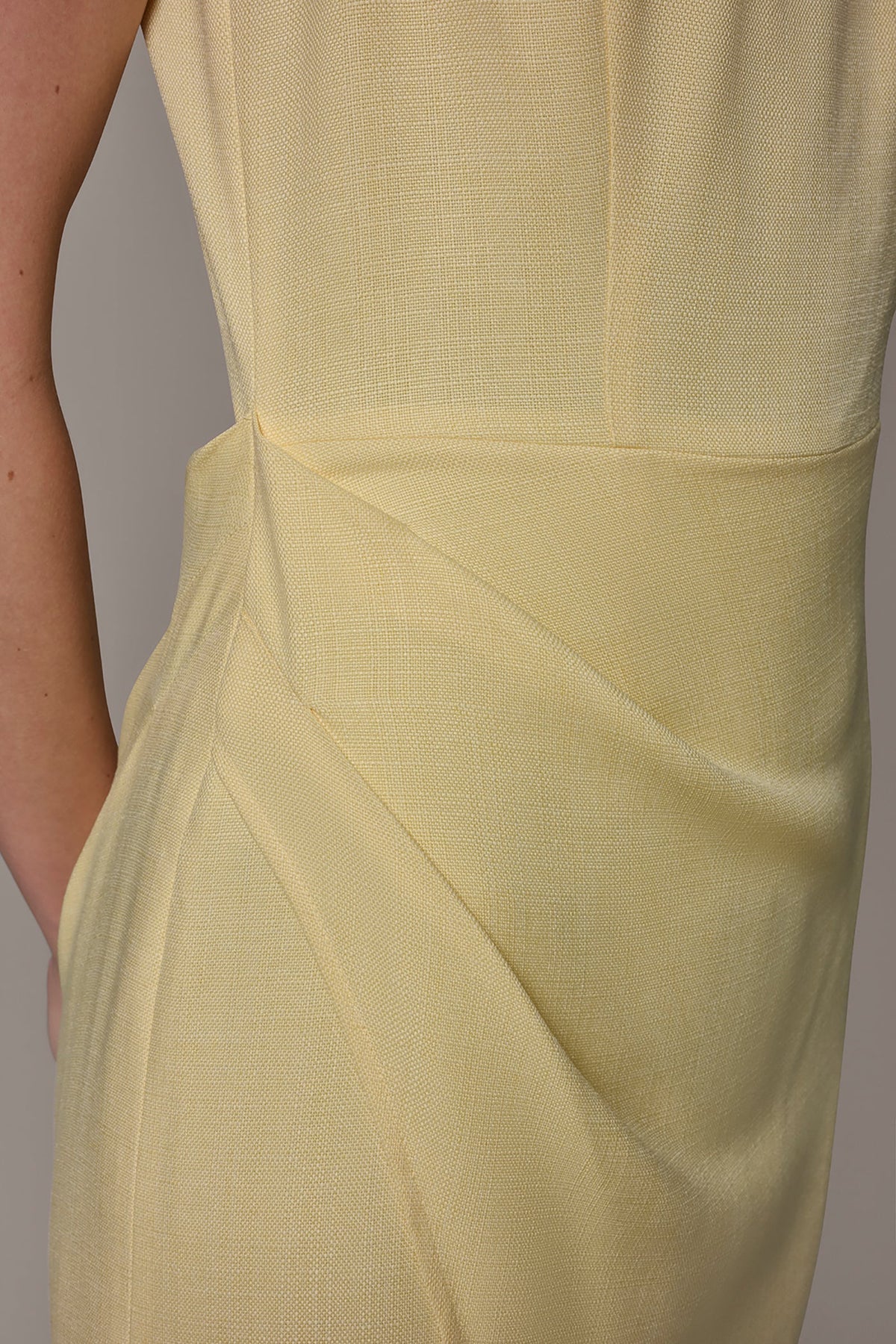 Donna Karan TENCEL WRAP-EFFECT MIDI SHEATH DRESS