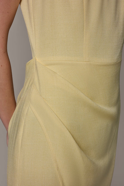 Donna Karan TENCEL WRAP-EFFECT MIDI SHEATH DRESS