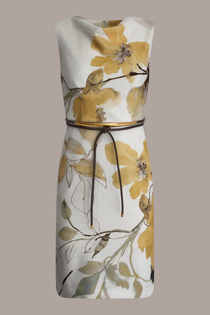 Donna Karan TWEED FLORAL SLEEVELESS SHEATH DRESS