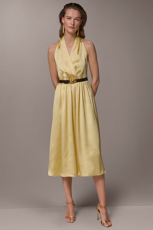 Donna Karan SLEEVELESS COWL-NECK MIDI DRESS