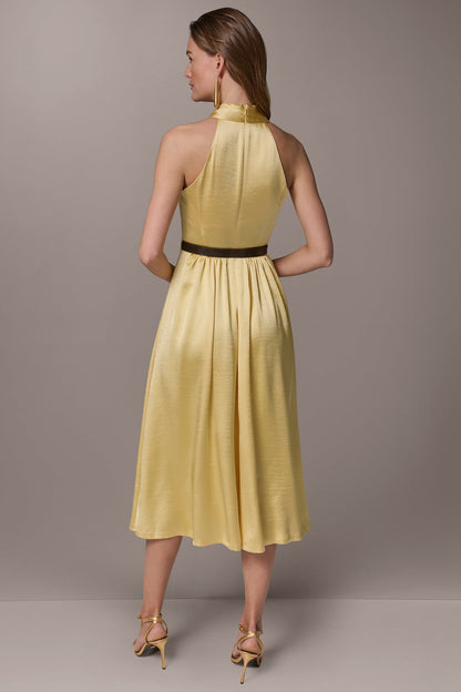 Donna Karan SLEEVELESS COWL-NECK MIDI DRESS