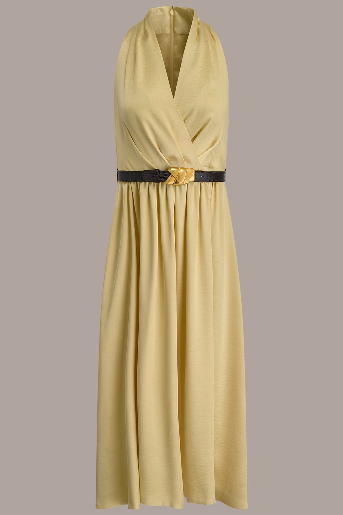 Donna Karan SLEEVELESS COWL-NECK MIDI DRESS