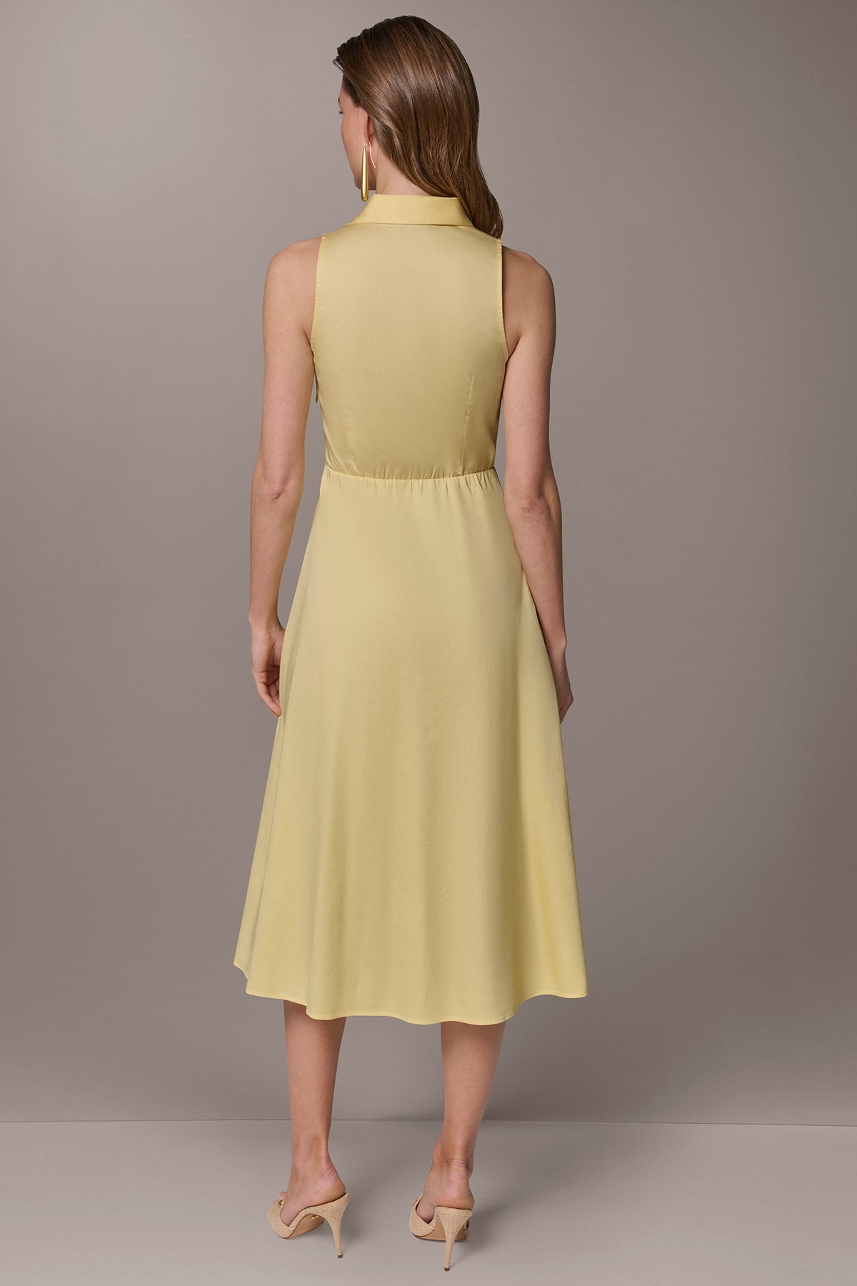 Donna Karan COTTON-SATEEN MIDI SHIRT DRESS