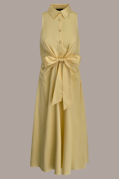 Donna Karan COTTON-SATEEN MIDI SHIRT DRESS