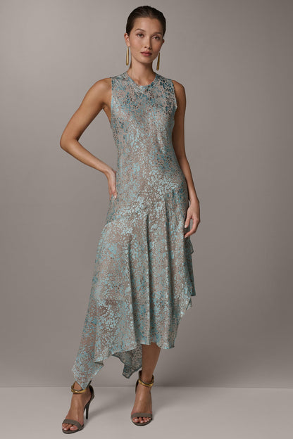 Donna Karan SLEEVELESS MIDI FIT AND FLARE DRESS