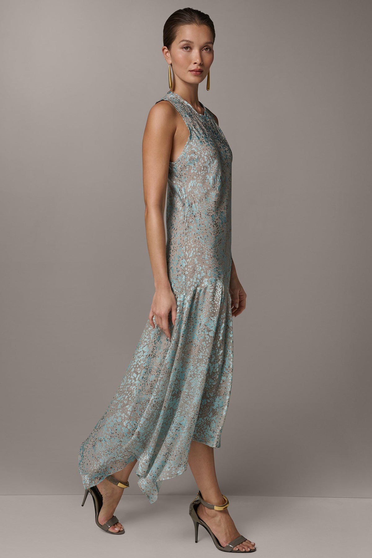 Donna Karan SLEEVELESS MIDI FIT AND FLARE DRESS