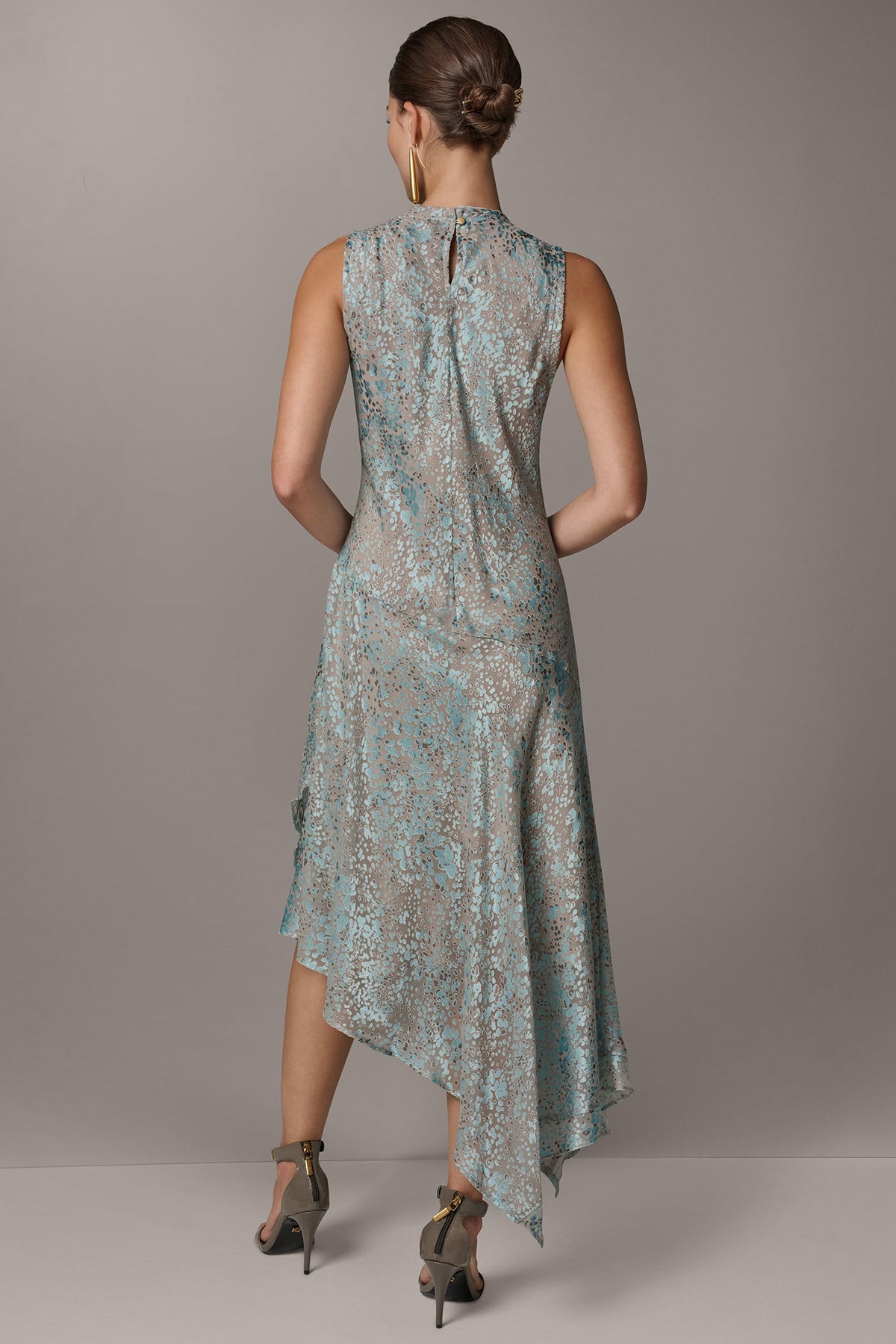 Donna Karan SLEEVELESS MIDI FIT AND FLARE DRESS