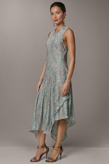 Donna Karan SLEEVELESS MIDI FIT AND FLARE DRESS