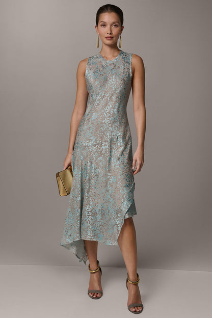 Donna Karan SLEEVELESS MIDI FIT AND FLARE DRESS