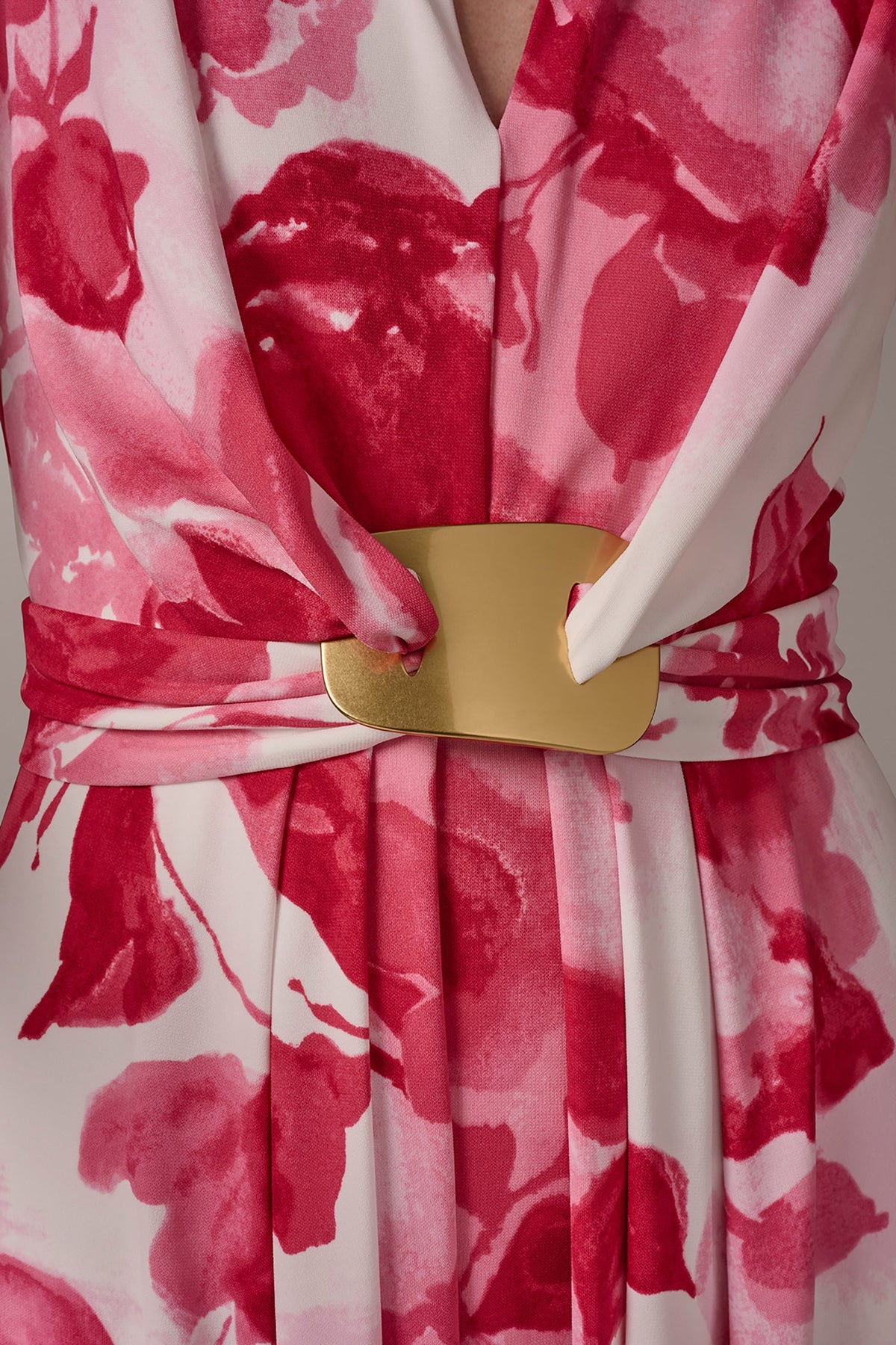 Donna Karan FLORAL MIDI A-LINE DRESS
