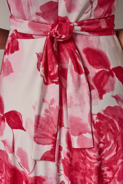 Donna Karan FLORAL MIDI A-LINE DRESS