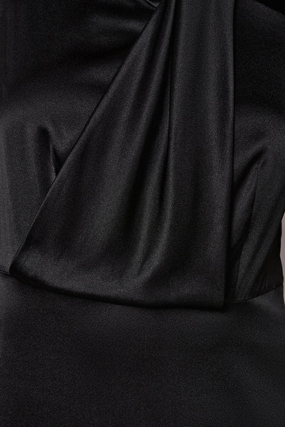 Donna Karan SILK-CHARMEUSE MIDI A-LINE DRESS