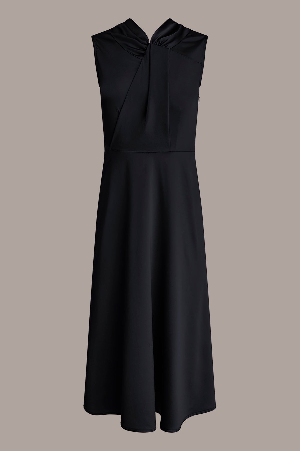 Donna Karan SILK-CHARMEUSE MIDI A-LINE DRESS