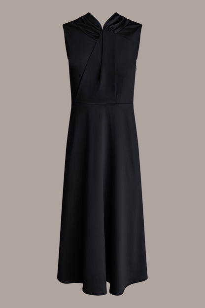 Donna Karan SILK-CHARMEUSE MIDI A-LINE DRESS