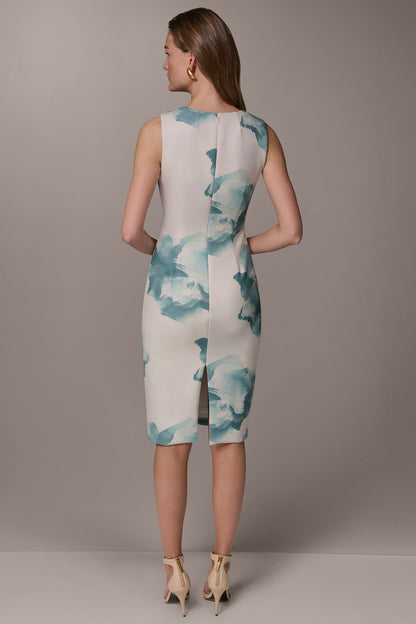 Donna Karan FLORAL MIDI SHEATH DRESS