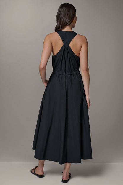 Donna Karan SLEEVELESS MIDI HALTER DRESS