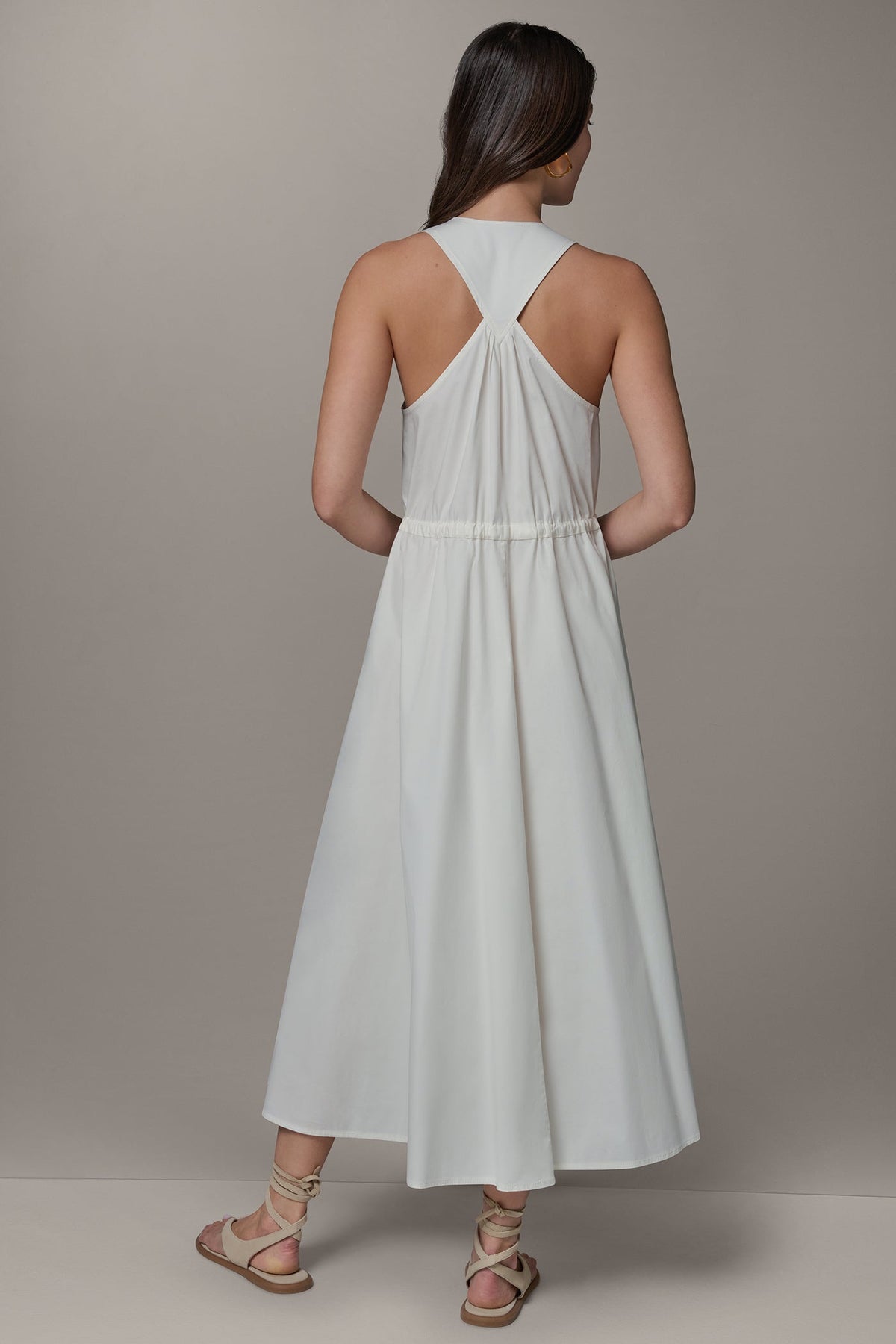 Donna Karan SLEEVELESS MIDI HALTER DRESS