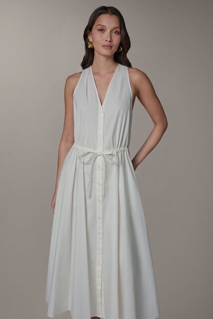 Donna Karan SLEEVELESS MIDI HALTER DRESS