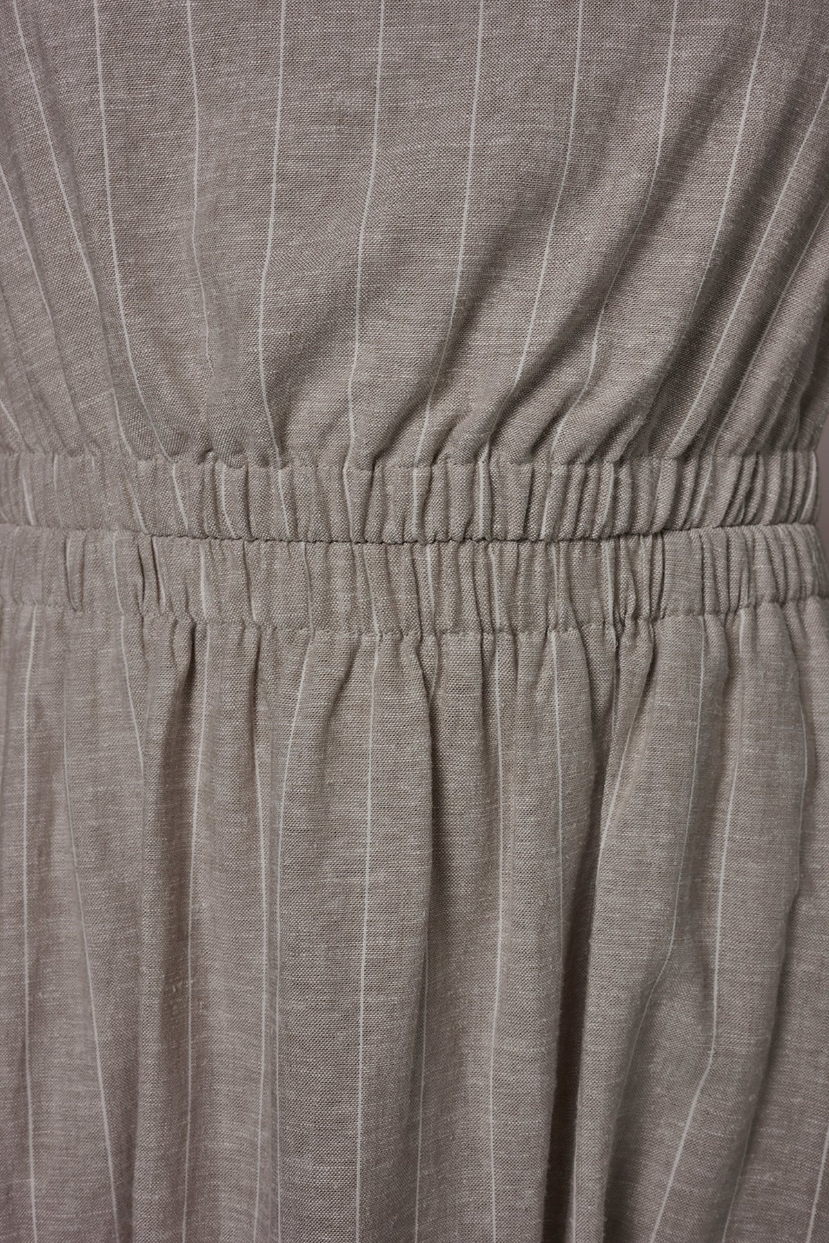 Donna Karan LINEN-BLEND PINSTRIPE CUTOUT MIDI DRESS