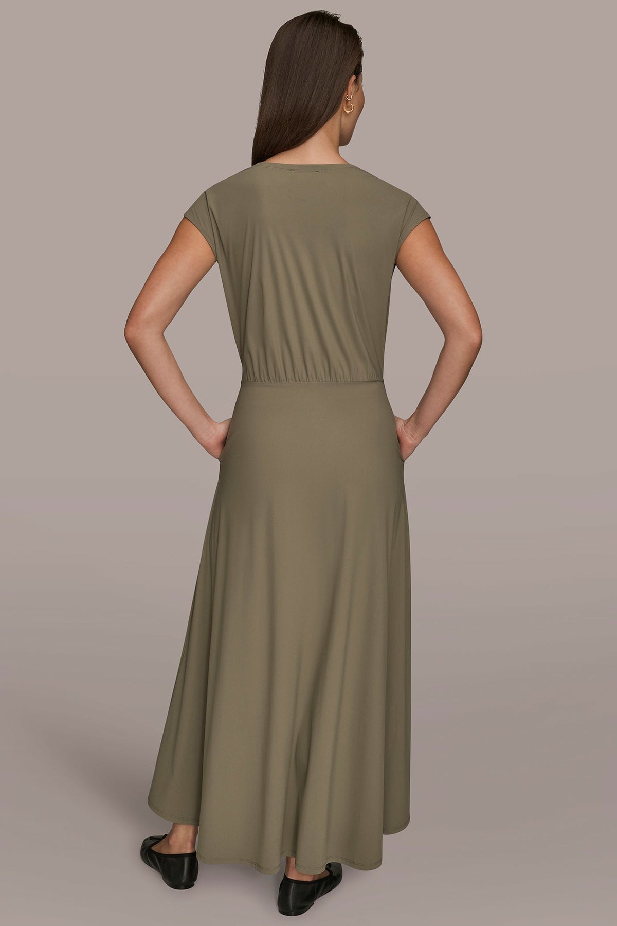 Donna Karan THE MODERN TRAVEL MIDI FIT AND FLARE DRESS