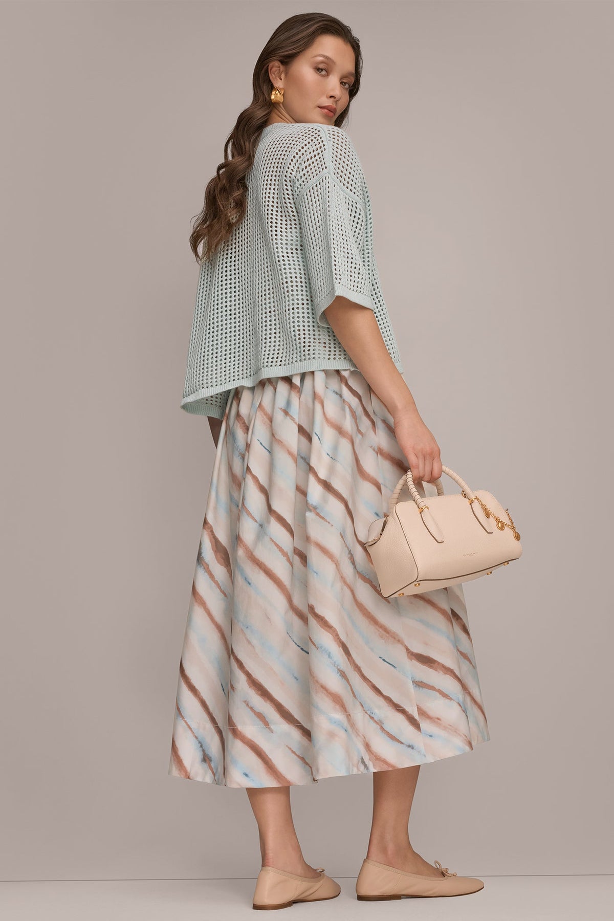 Donna Karan STRAPLESS PRINTED MIDI DRESS