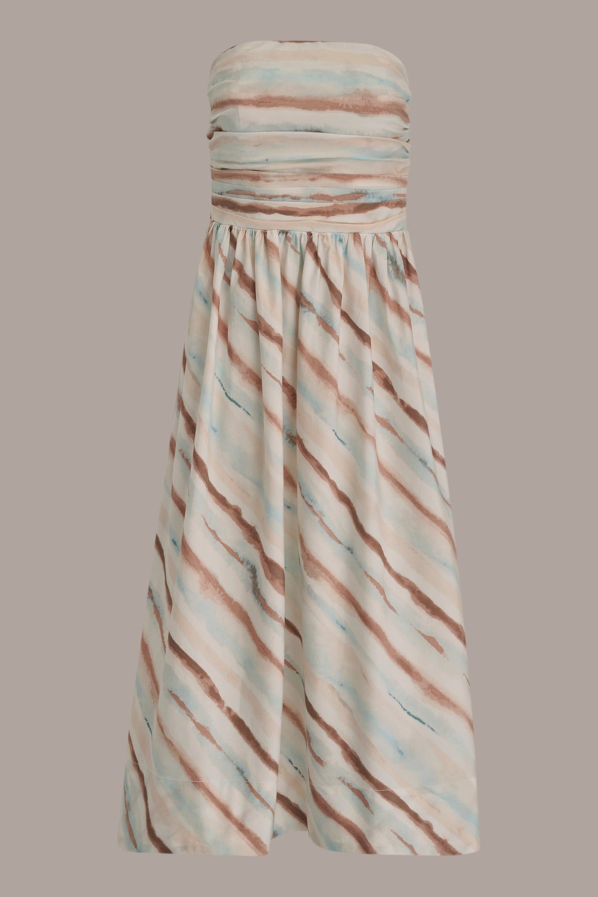 Donna Karan STRAPLESS PRINTED MIDI DRESS