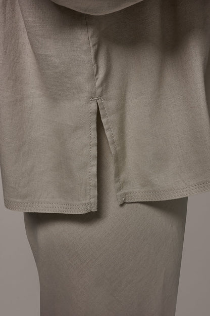 Donna Karan LONG SLEEVE HALF BUTTON BLOUSE
