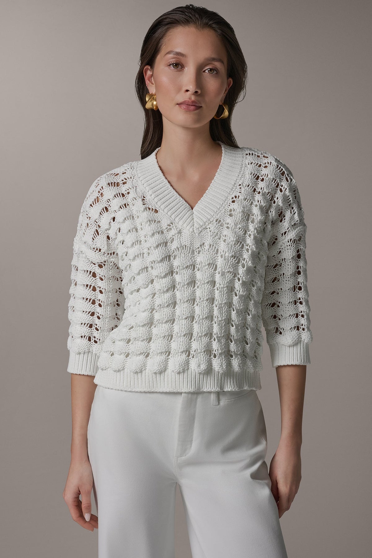 Donna Karan 3/4 SLEEVE SWEATER