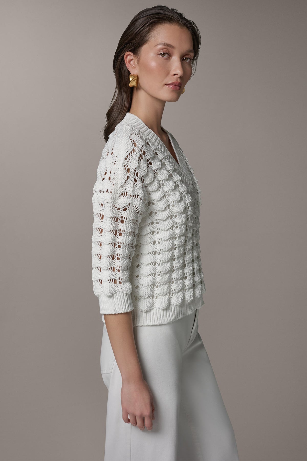 Donna Karan 3/4 SLEEVE SWEATER