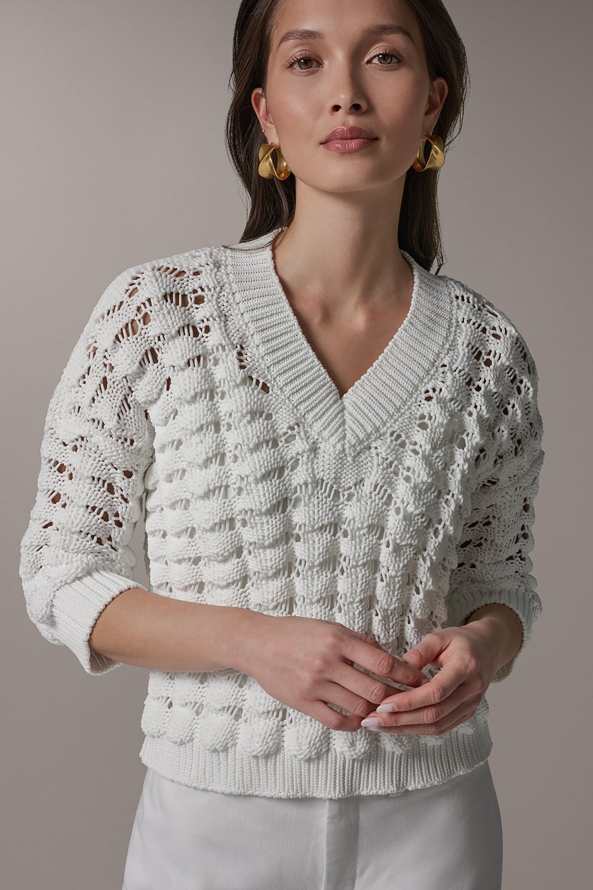 Donna Karan 3/4 SLEEVE SWEATER