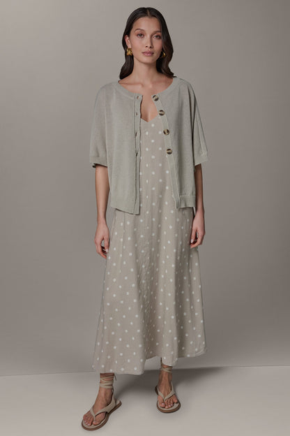 Donna Karan SHORT SLEEVE EASY CARDIGAN