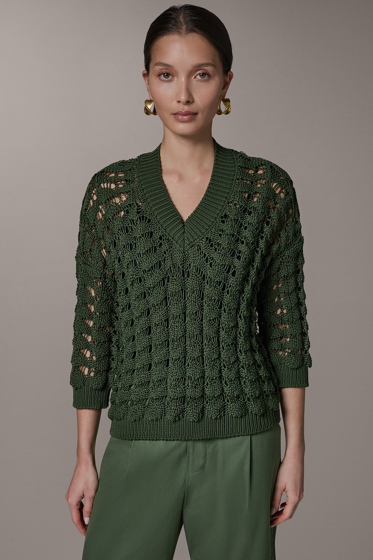 Donna Karan 3/4 SLEEVE SWEATER