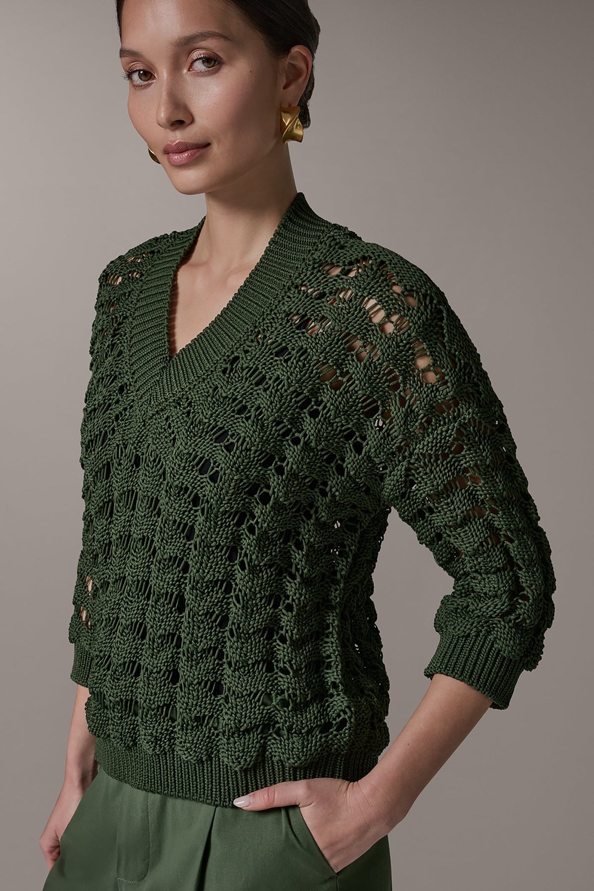 Donna Karan 3/4 SLEEVE SWEATER